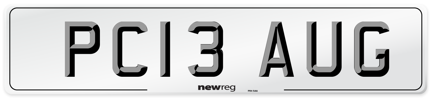 PC13 AUG Number Plate from New Reg